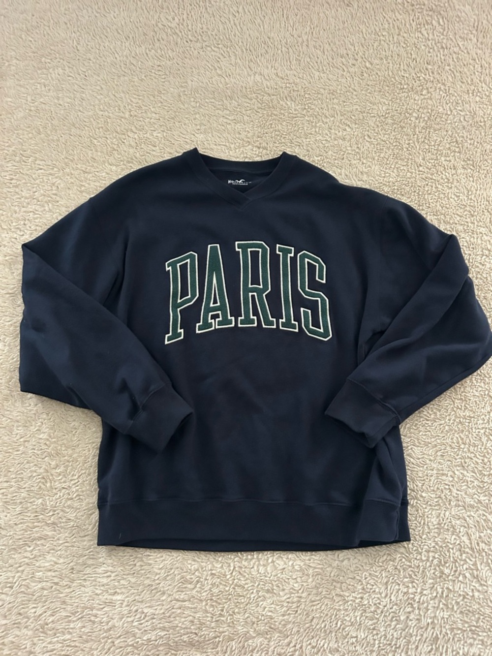Hollister Oversized Paris Graphic Navy Sweatshirt